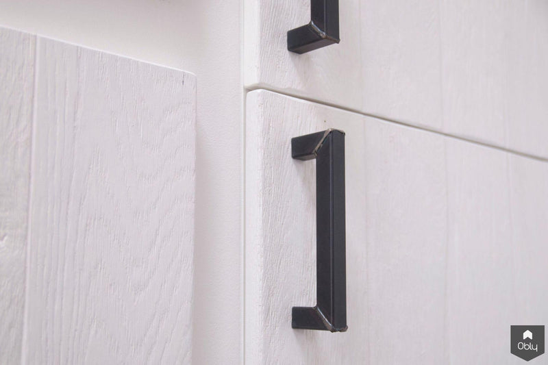 Strakke maatwerk keuken in zwart MDF en eiken wit-Zijlmans Maatwerk-alle,Keuken-OBLY