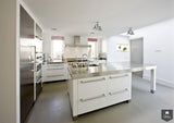 The Living Kitchen - strakke witte keuken met RVS-The Living Kitchen by Paul van de Kooi-alle, Keuken-OBLY
