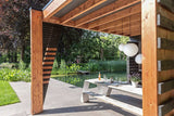 Tuinontwerp zwemvijver buitenkeuken-Kraal architecten-Tuin-Tuinontwerp met zwemvijver en buitenkeuken-OBLY