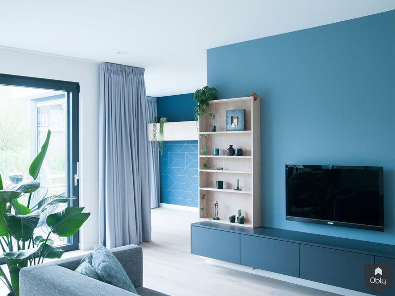 Tv meubel, werkplek en opbergruimte in 1-Zijlmans Maatwerk-alle,Woonkamer-OBLY