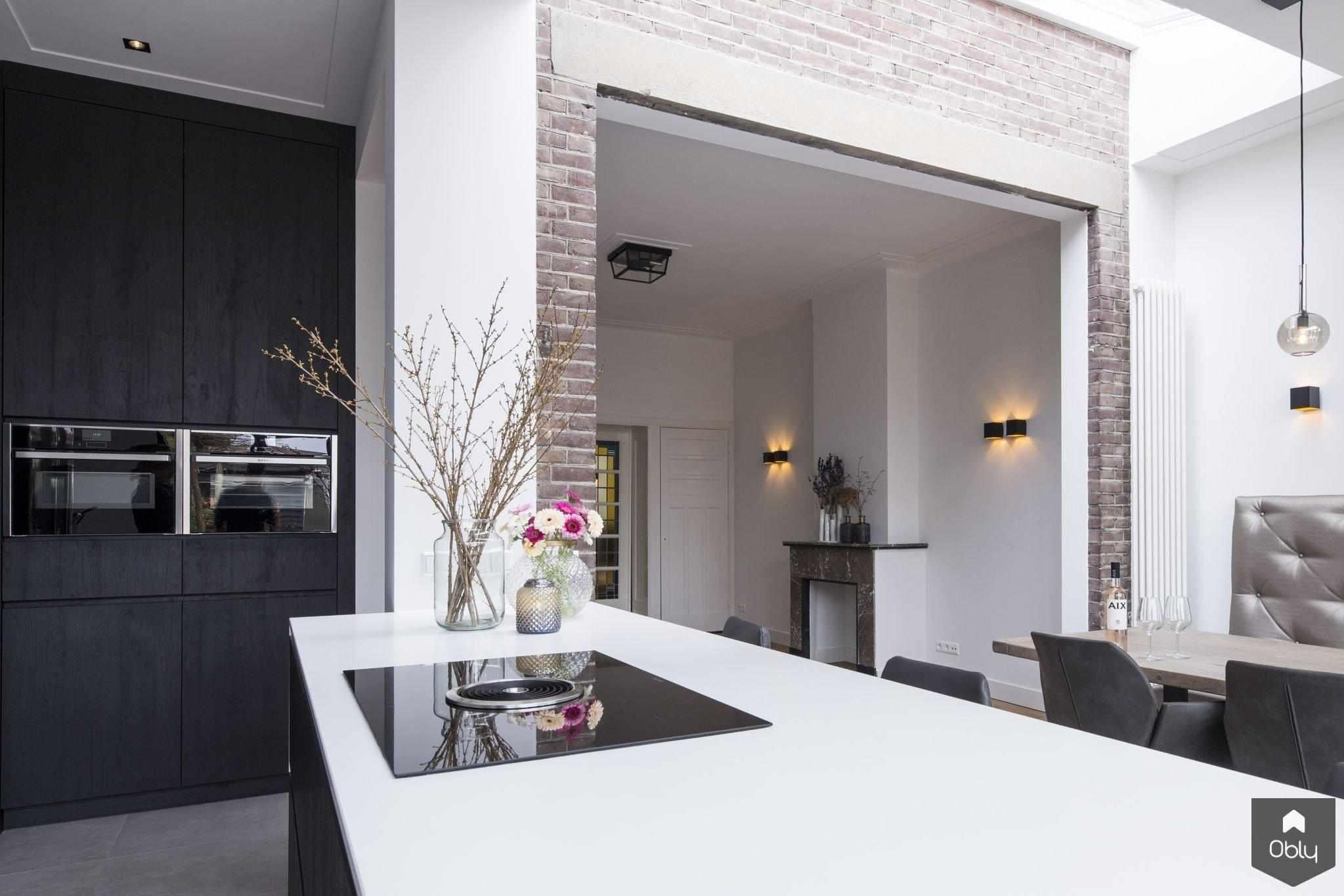 Uitbreiding jaren 30 woning inclusief leefkeuken-Marieke de Jong Interieurarchitectuur-Aanbouw,aanbouw jaren 30,alle,jaren 30 woning,lichte woonkeuken,maatwerk keuken,modern interieur,moderne leefkeuken,woning uitbreiding-OBLY