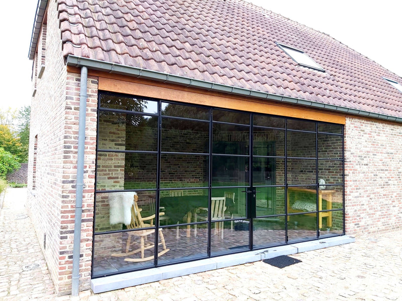 Ultra ranke stalen vouwdeuren maatwerk-Stalendeurenhuys-aanbouw-Ultra ranke stalen maatwerk vouwdeuren -OBLY