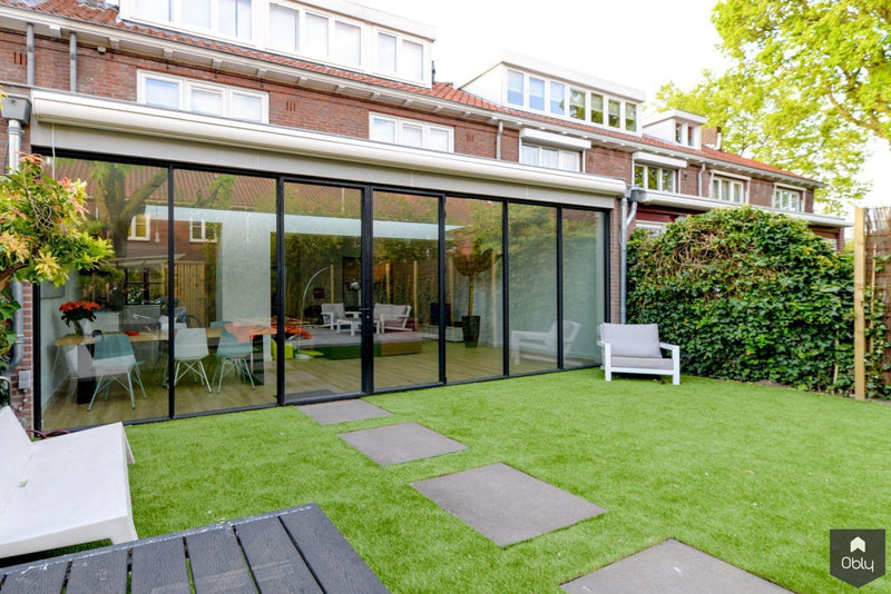 Verbouwing met aluminium pui-KOBALTBLAUW Architectuur & Interieurontwerp-alle,Woonkamer-OBLY
