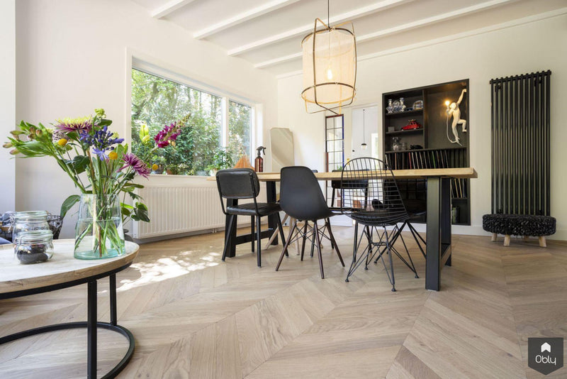 Verouderde Hongaarse punt jaren 30 woning-Vloerenhuis Amsterdam-alle,Woonkamer-Stijlvolle verouderde Hongaarse punt vloer in jaren 30 woning-OBLY