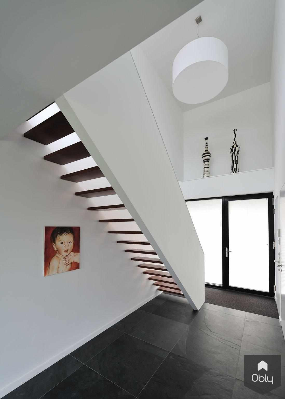 Villa Bemmel - Hal/Trap-Maxim Winkelaar Architects-alle,Entree hal trap,lichtinval,moderne villa,open trap,strakke lijnen,trapontwerp-OBLY
