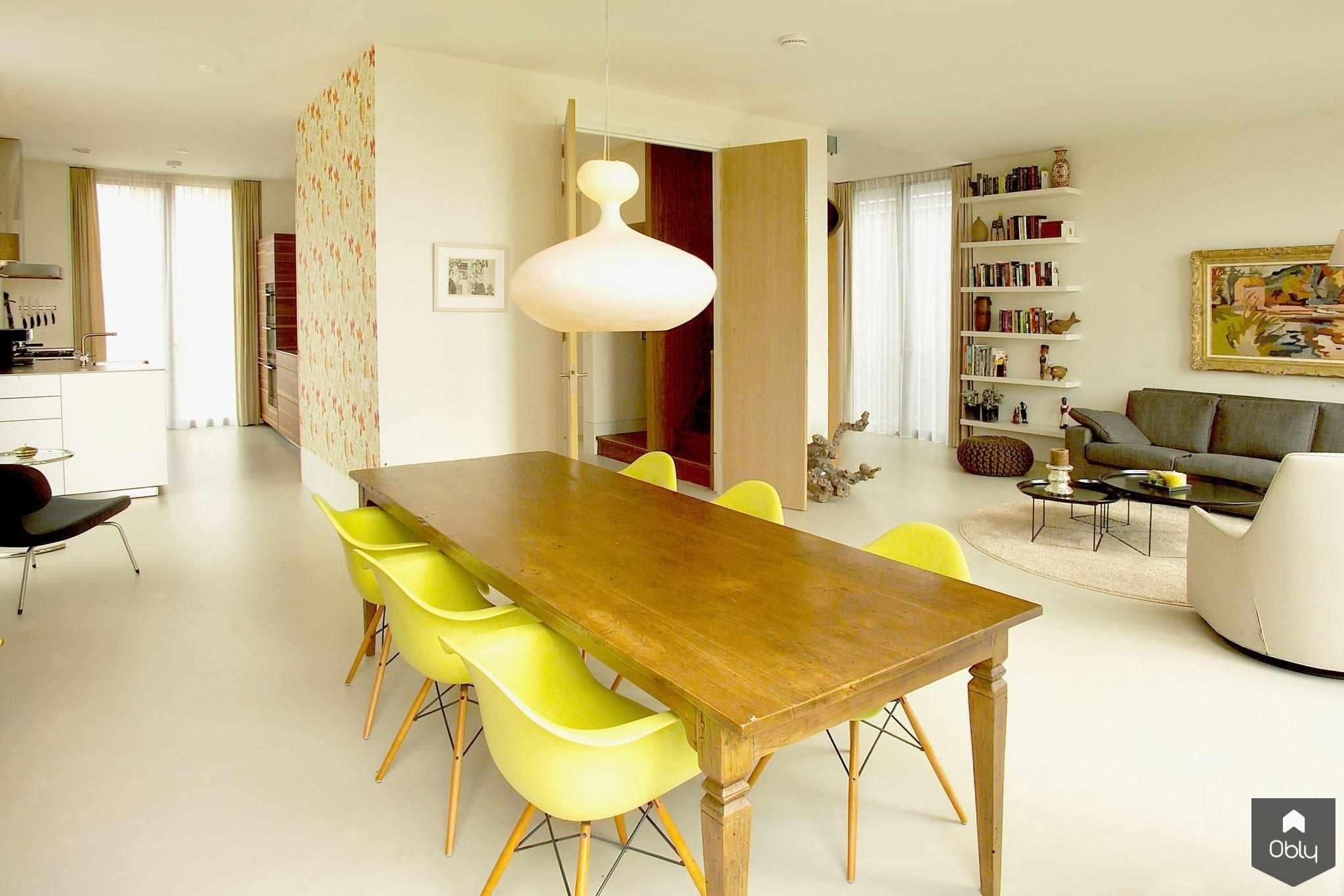 Villa Loenen - woonruimte-Paul Seuntjens Architectuur + Interieur-alle,eetruimte,haard,moderne villa,open leefruimte,U-vormige indeling,Woonkamer,zitkuil / zithoek-OBLY
