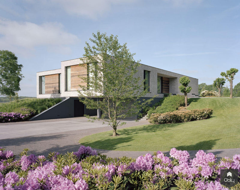 Villa met uitgekiende balans-KELLER minimal windows® by Kumasol-alle,Exterieur vrijstaand-OBLY