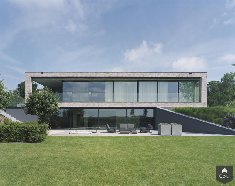 Villa met uitgekiende balans-KELLER minimal windows® by Kumasol-alle,Exterieur vrijstaand-OBLY