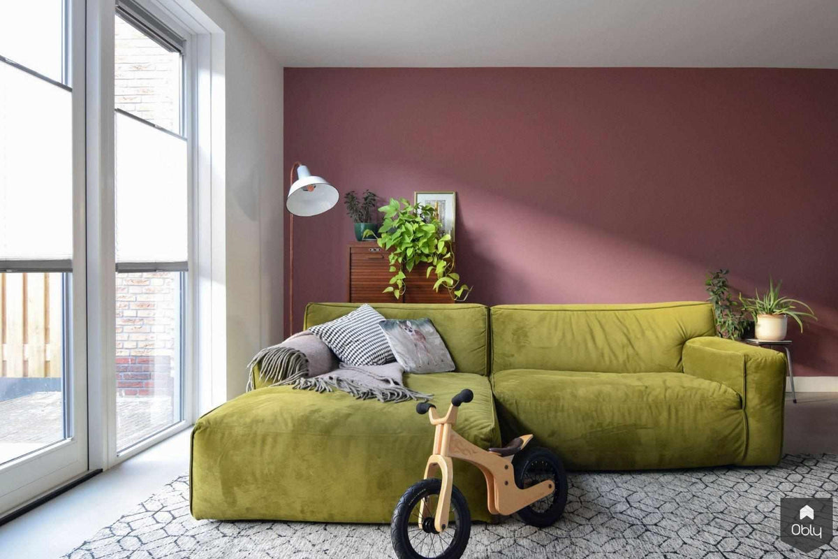 Vintage kleuren in nieuwbouwwoning-Studio Lieke Sanders-alle,Axes verf,Farrow and Ball,kleurrijk interieur,Little Greene,modern met vintage touch,mosgroen,nieuwbouwwoning,retro kleuren,velvet bank,vintage interieur,warme kleuren,Woonkamer-OBLY