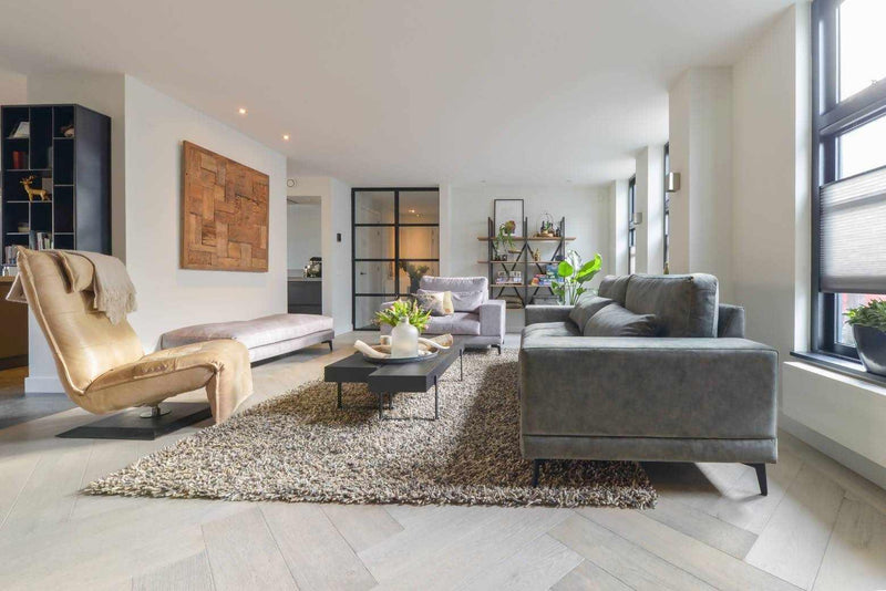 Visgraat vloer stoere afwerking-Pruysen Parket-Woonkamer-Visgraat vloer met stoere afwerking-OBLY