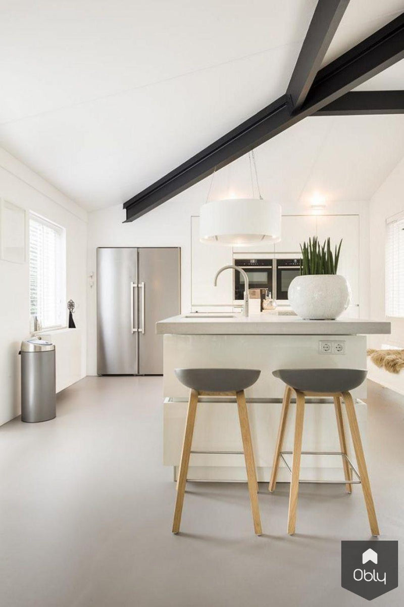 Witte afzuiging in moderne leefkeuken-Wave-alle,Keuken-OBLY