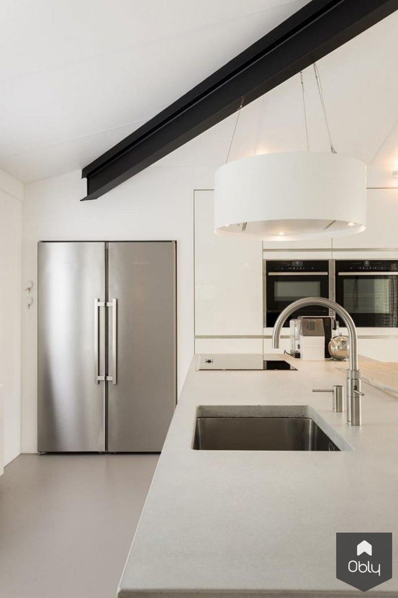 Witte afzuiging in moderne leefkeuken-Wave-alle,Keuken-OBLY