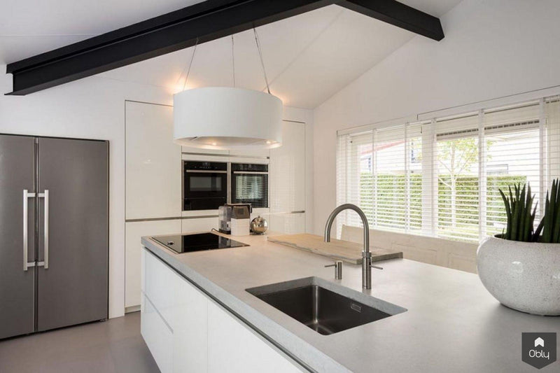 Witte afzuiging in moderne leefkeuken-Wave-alle,Keuken-OBLY