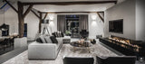 Woonkamer met vrijstaande haard in Villa-LTD Studio-alle,Woonkamer-OBLY