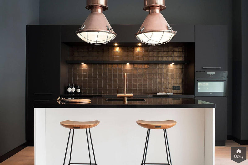 Zwarte keuken met koperen details-Kitchenstudio-alle,Keuken-Zwarte keuken met koperen details | OBLY.com-OBLY