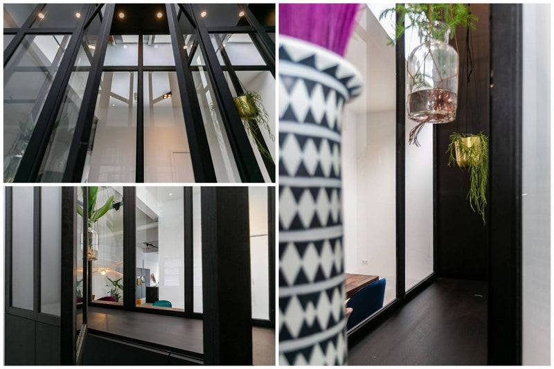 Zwarte roomdivider met opbergruimte in loft-Berka Interieurbouw en Meubelmakerij-alle,Woonkamer-Zwarte roomdivider met opbergruimte in loft | OBLY.com-OBLY