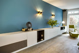 Zwevend dressoir op maat-Paul Theuws Interieur-woonkamer-Zwevend dressoir op maat met vakken-OBLY