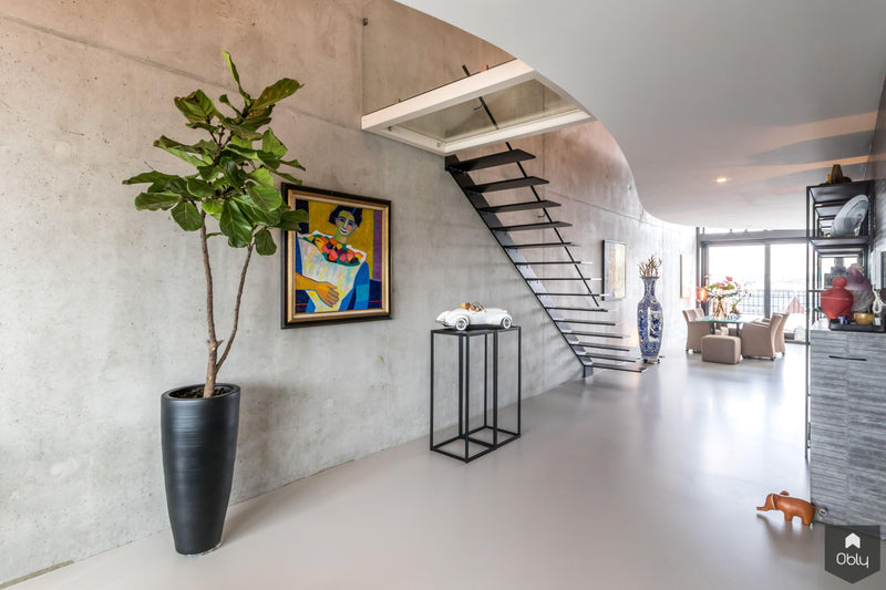 Zwevende stalen trap-Van Bruchem Staircases-alle,Entree hal trap-OBLY