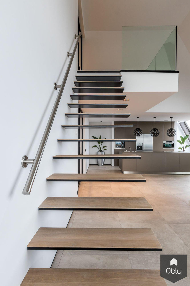 Zwevende trap met glazen balustrade-Van Bruchem Staircases-alle,Woonkamer-OBLY