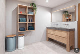 Badkamer met eikenhout en beton-Solidus Meubelen-alle, Badkamer-OBLY
