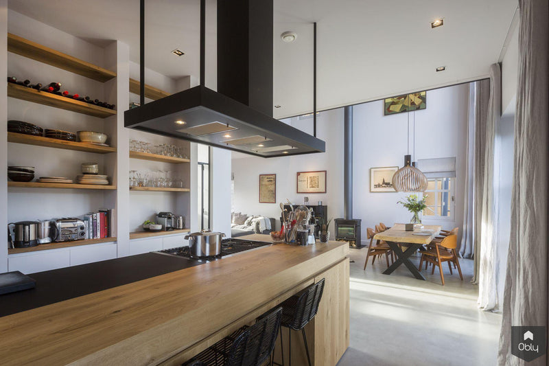 industriële hoge grote ruimte-HOYT Architecten & Bouwmanagers-alle,Woonkamer-OBLY