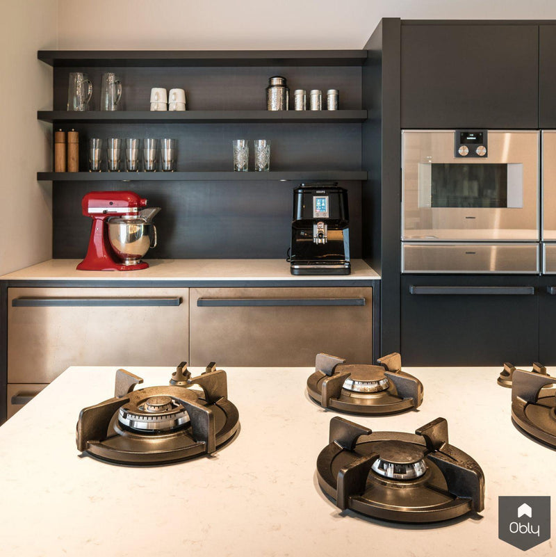 Keuken in brons en blauwstaal-Fred Constant-alle, Projecten-OBLY