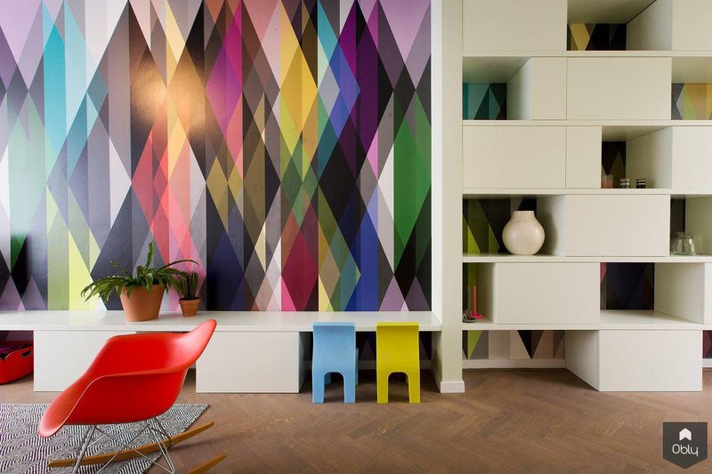 Kleur en maatwerk voor een gezinswoning-StrandNL architectuur en interieur-alle, Woonkamer-OBLY