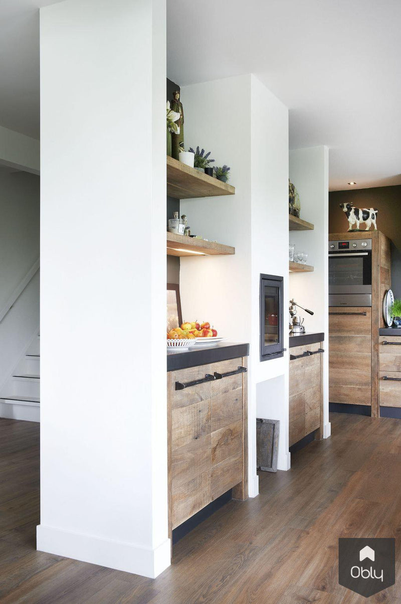 Landelijke keuken met hout en natuursteen-Restyle-XL-alle, Keuken-OBLY