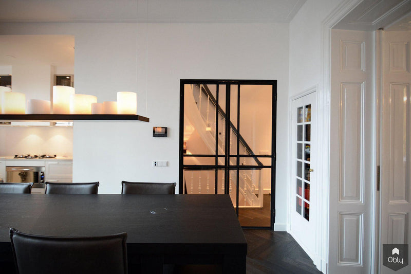 Luxe woonkamer stalen deuren Amsterdam-Ecker Interieur-alle, Woonkamer-OBLY
