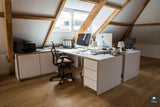 Moderne kantoorruimte aan huis-Berka Interieurbouw en Meubelmakerij-alle, Woonkamer-OBLY