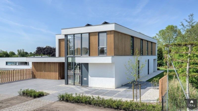 Moderne villa met stucwerk en houten geveldelen-lab-R architectenbureau-alle, Exterieur vrijstaand-OBLY