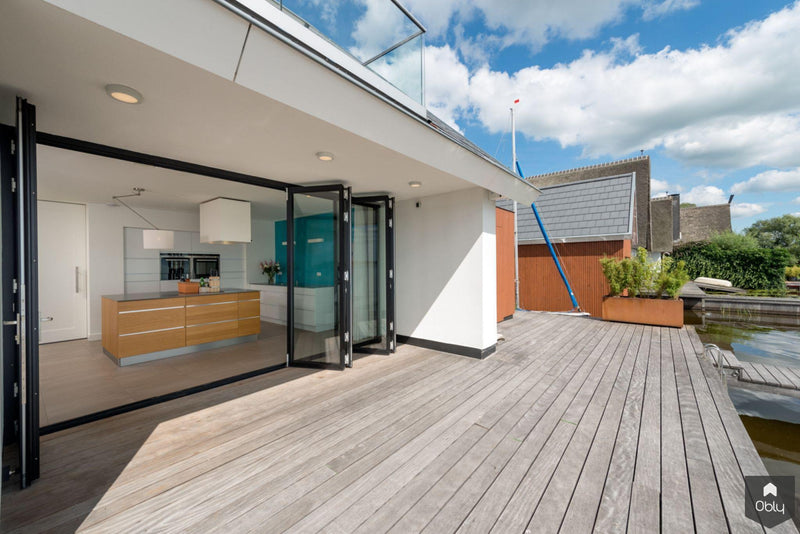 vouwwanden woning Loosdrechtse plassen-Solarlux Nederland BV-Aanbouw,alle-OBLY